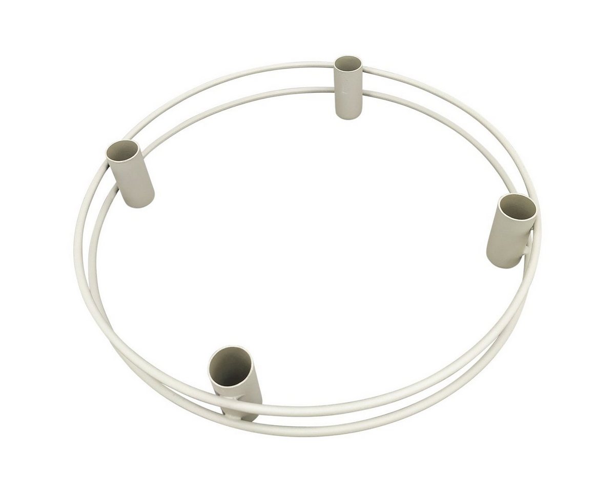 matches21 HOME & HOBBY Kerzenhalter Metall Kerzen-Halter Ring als Stabkerzen-Halter beige creme Ø 30 cm (1 St), Stabkerzen Kerzenständer als Advents-Kranz Weihnachten Tischdeko von matches21 HOME & HOBBY