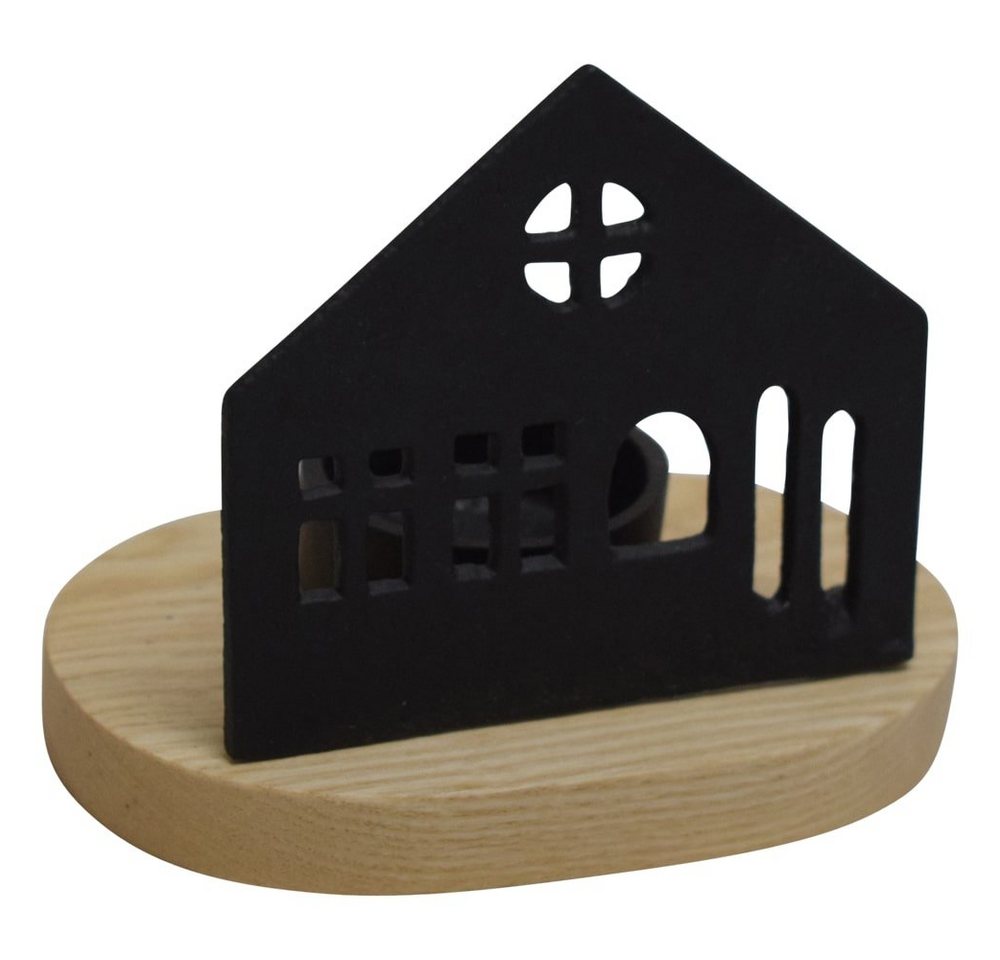 matches21 HOME & HOBBY Kerzenhalter Teelichthalter Haus Deko Wohnzimmer Metall Schwarz 10 cm (1 St) von matches21 HOME & HOBBY