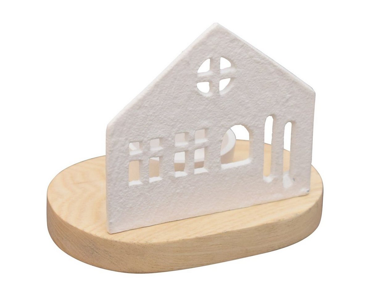 matches21 HOME & HOBBY Kerzenhalter Teelichthalter Haus Deko Wohnzimmer Metall Weiß 10 cm (1 St) von matches21 HOME & HOBBY
