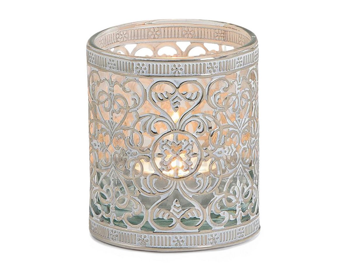 matches21 HOME & HOBBY Kerzenhalter Vintage Kerzenglas als Windlicht Laterne silber weiß in 6 x 7 cm, Moderner Glas Kerzenhalter als Wohnzimmer Balkon Hochzeit Tisch-Deko matches21 HOME & HOBBY Kerzenhalter Vintage Kerzenglas als Windlicht Laterne silber weiß in 6 x 7 cm, Moderner Glas Kerzenhalter als Wohnzimmer Balkon Hochzeit Tisch-Deko von matches21 HOME & HOBBY