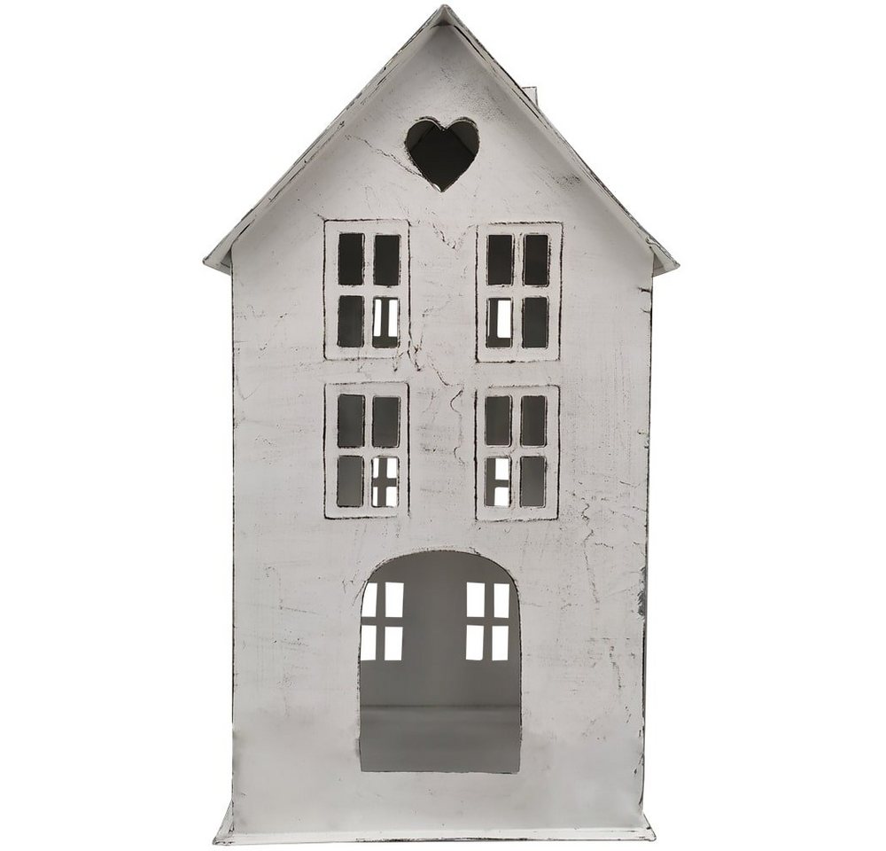 matches21 HOME & HOBBY Kerzenhalter Windlichter Häuschen Haus Fenster Laterne weiß 34,5 cm von matches21 HOME & HOBBY