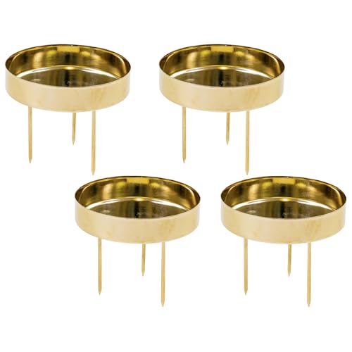 matches21 HOME & HOBBY Kerzenteller 4er Set Metall Gold Ø 8,1 cm mit 3 Dornen - Adventskranz Kerzenhalter Stumpenkerzen matches21 HOME & HOBBY Kerzenteller 4er Set Metall Gold Ø 8,1 cm mit 3 Dornen - Adventskranz Kerzenhalter Stumpenkerzen von matches21 HOME & HOBBY
