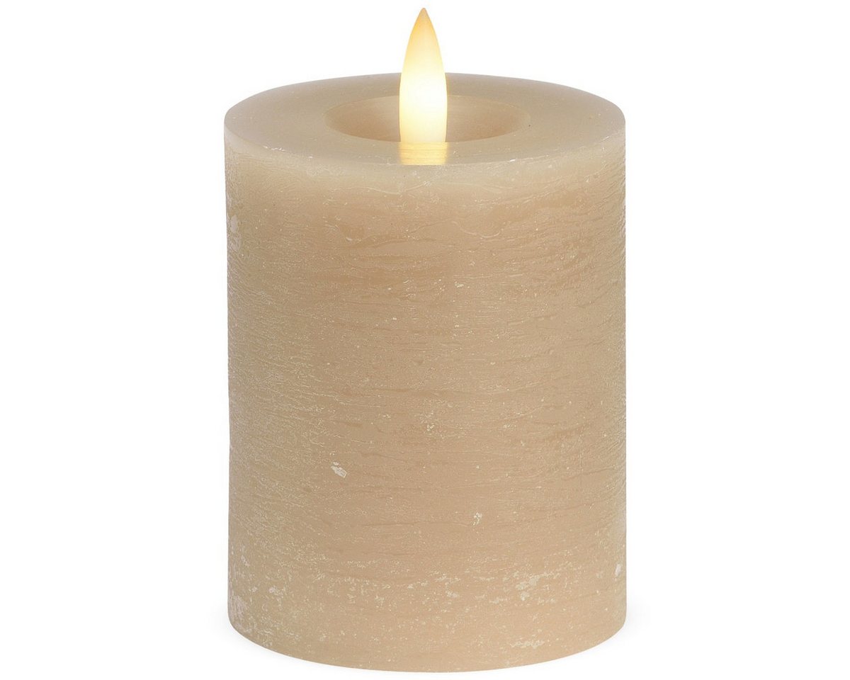 matches21 HOME & HOBBY LED-Kerze LED Stumpen-Kerze Echtwachs-Kerze flackernd, 7x9 cm, beige, Mit beweglicher Flamme, Fernbedienung & Timer für Adventskranz matches21 HOME & HOBBY LED-Kerze LED Stumpen-Kerze Echtwachs-Kerze flackernd, 7x9 cm, beige, Mit beweglicher Flamme, Fernbedienung & Timer für Adventskranz von matches21 HOME & HOBBY