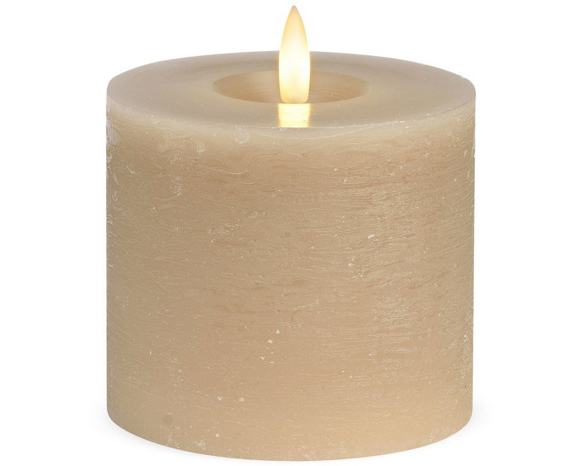 matches21 HOME & HOBBY LED-Kerze LED Stumpen-Kerzen 2er Set Echtwachs-Kerzen flackernd 10x9 cm beige, Mit beweglicher Flamme, Fernbedienung & Timer für Adventskranz matches21 HOME & HOBBY LED-Kerze LED Stumpen-Kerzen 2er Set Echtwachs-Kerzen flackernd 10x9 cm beige, Mit beweglicher Flamme, Fernbedienung & Timer für Adventskranz von matches21 HOME & HOBBY