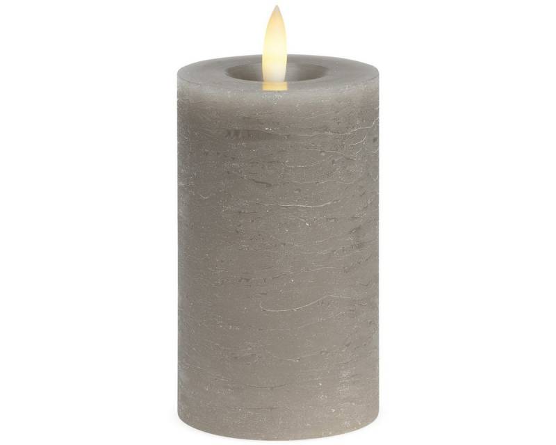 matches21 HOME & HOBBY LED-Kerze LED Stumpen-Kerzen 2er Set Echtwachs-Kerzen flackernd 7x12 cm taupe (2-tlg), Mit beweglicher Flamme, Fernbedienung & Timer für Adventskranz von matches21 HOME & HOBBY