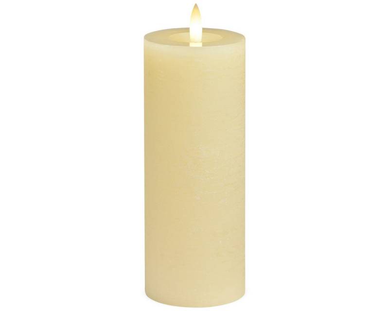 matches21 HOME & HOBBY LED-Kerze LED Stumpen-Kerzen 2er Set Echtwachs-Kerzen flackernd 7x18 cm Creme, Mit beweglicher Flamme, Fernbedienung & Timer für Adventskranz von matches21 HOME & HOBBY