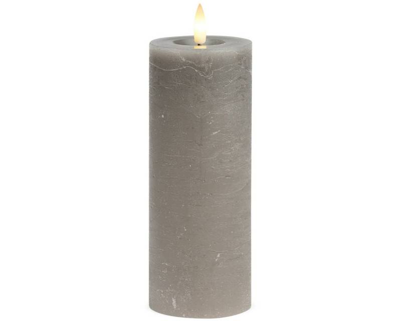 matches21 HOME & HOBBY LED-Kerze LED Stumpen-Kerzen 2er Set Echtwachs-Kerzen flackernd 7x18 cm taupe, Mit beweglicher Flamme, Fernbedienung & Timer für Adventskranz von matches21 HOME & HOBBY