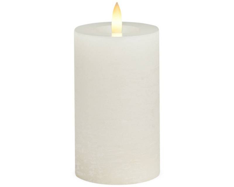 matches21 HOME & HOBBY LED-Kerze LED Stumpen-Kerzen 4er Set Echtwachs-Kerzen flackernd 7x12 cm weiß (4-tlg), Mit beweglicher Flamme, Fernbedienung & Timer für Adventskranz von matches21 HOME & HOBBY