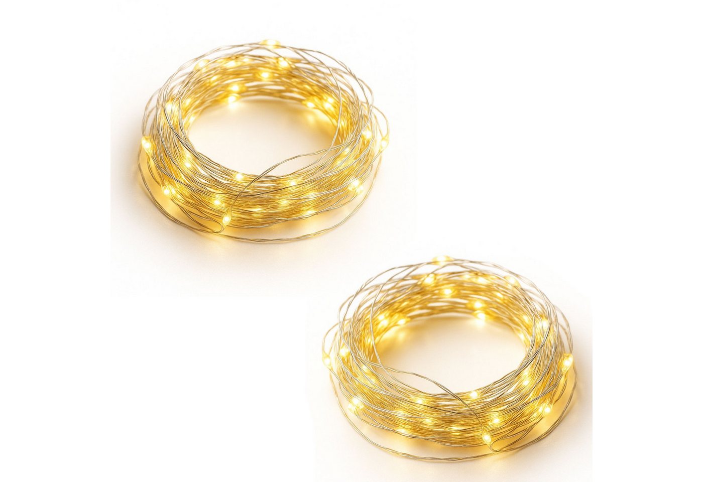 matches21 HOME & HOBBY LED-Lichterkette Mini Lichterkette 5 m, 100 LED Timer Batterie warmweiß innen, 100-flammig, Micro Draht Beleuchtung Indoor Leuchtdeko von matches21 HOME & HOBBY