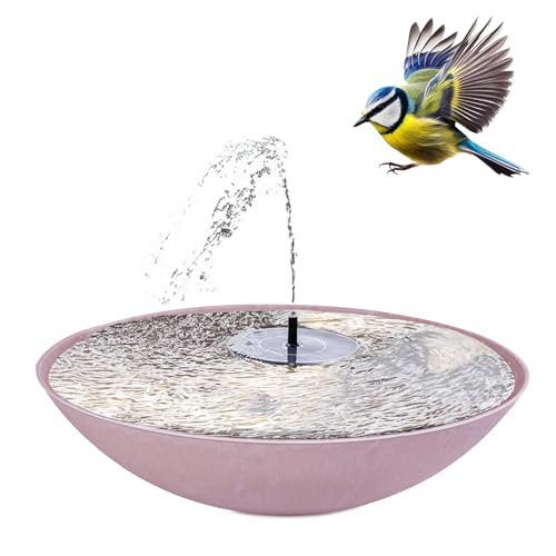 matches21 HOME & HOBBY Outdoor Solar-Brunnen Set - Große 45cm Schale in rosa als Garten-Brunnen von matches21 HOME & HOBBY