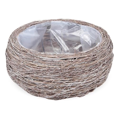 matches21 HOME & HOBBY Pflanzschale Rund in Ø 23 x 13 cm, Dekoschale aus Holz - Pflanzkorb mit Folie für Innen & Außen matches21 HOME & HOBBY Pflanzschale Rund in Ø 23 x 13 cm, Dekoschale aus Holz - Pflanzkorb mit Folie für Innen & Außen von matches21 HOME & HOBBY