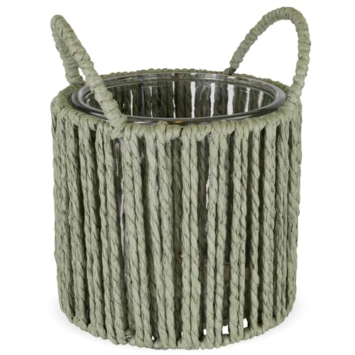 matches21 HOME & HOBBY Pflanztopf Rund Olivgrün Ø 14 x 17 cm mit Henkel & Glaseinsatz - Blumentopf für Deko & Pflanzen matches21 HOME & HOBBY Pflanztopf Rund Olivgrün Ø 14 x 17 cm mit Henkel & Glaseinsatz - Blumentopf für Deko & Pflanzen von matches21 HOME & HOBBY