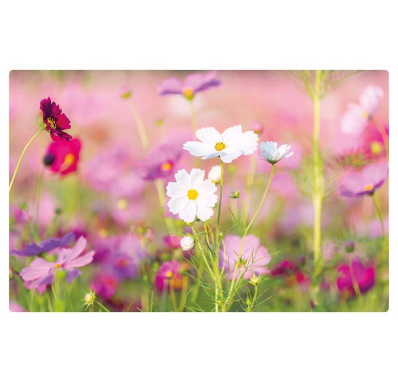 matches21 HOME & HOBBY Platzset Abwaschbares Tischset Blumen-Wiese pink weiß, (1-St), Platzsets als Tisch-Untersetzer und Tisch-Deko für Esstisch Teller von matches21 HOME & HOBBY