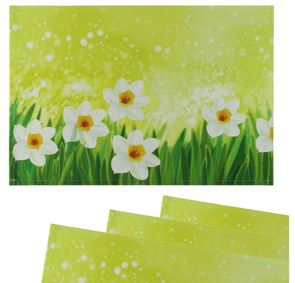 matches21 HOME & HOBBY Platzset Tischsets Platzsets MOTIV Ostern Osterglocken Blumen 4er, (4-St) von matches21 HOME & HOBBY
