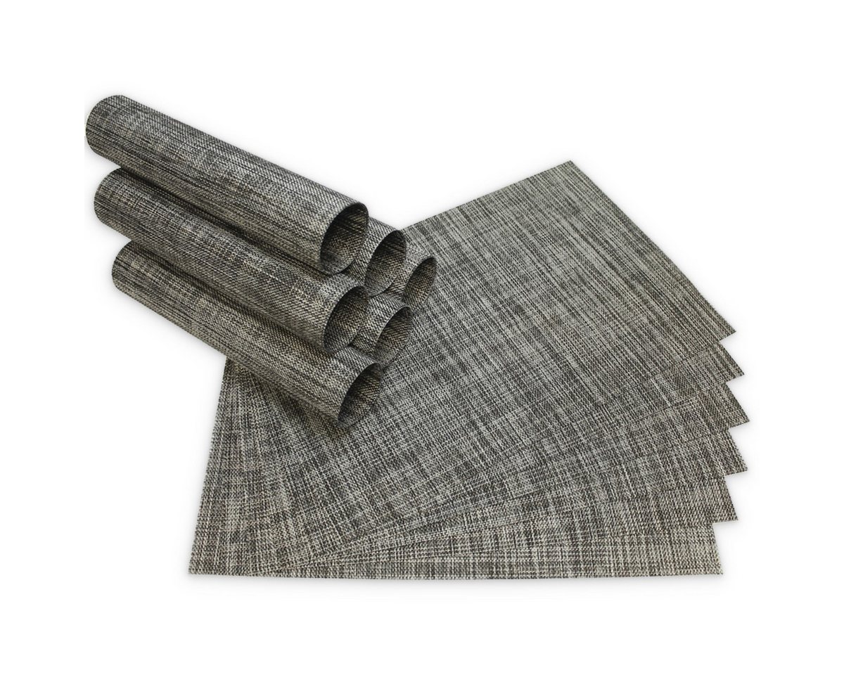 matches21 HOME & HOBBY Platzset Tischsets ELEGANCE 12er Set Grau als Tischuntersetzer, (12-St), Abwaschbare Platzsets als Tischunterlagen für Ess-Tisch Tisch-Deko von matches21 HOME & HOBBY