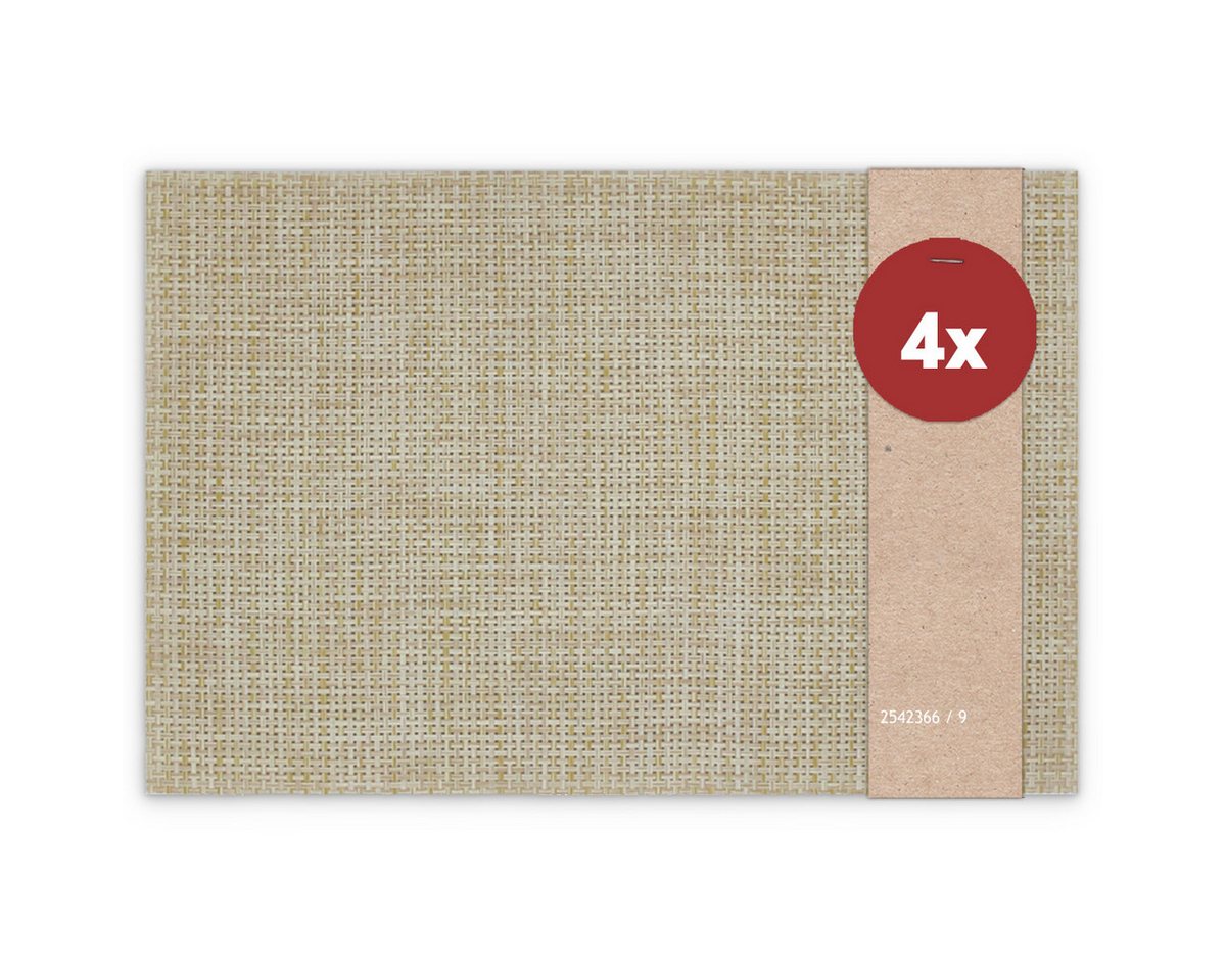 matches21 HOME & HOBBY Platzset Tischsets ELEGANCE 4er Set Beige als Tischuntersetzer, (4-St), Abwaschbare Platzsets als Tischunterlagen für Ess-Tisch Tisch-Deko von matches21 HOME & HOBBY