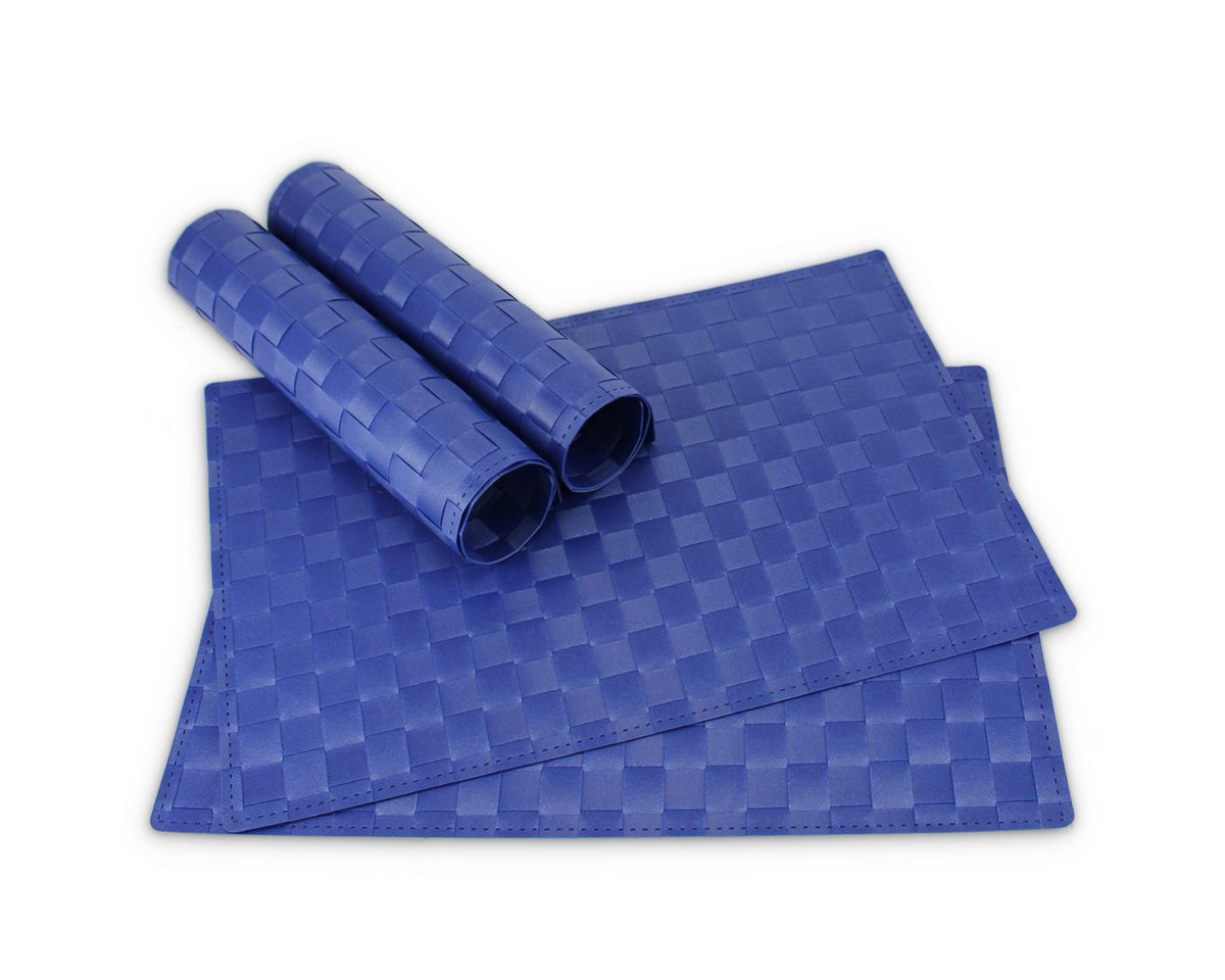 matches21 HOME & HOBBY Platzset Tischsets MODERN 4er Set Blau als Tischuntersetzer, (4-St), Abwaschbare Platzsets als Tischunterlagen für Ess-Tisch Tisch-Deko von matches21 HOME & HOBBY