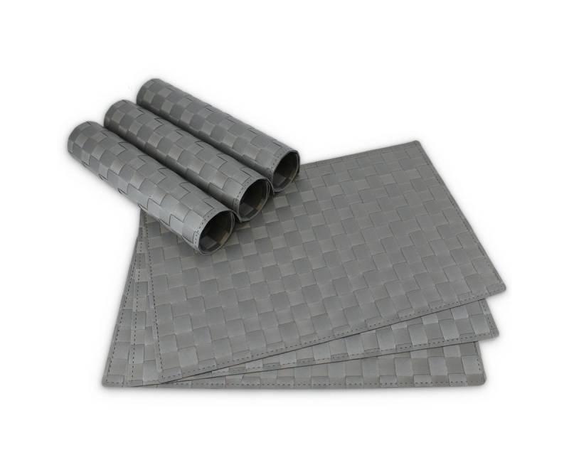 matches21 HOME & HOBBY Platzset Tischsets MODERN 6er Set Grau als Tischuntersetzer, (6-St), Abwaschbare Platzsets als Tischunterlagen für Ess-Tisch Tisch-Deko von matches21 HOME & HOBBY