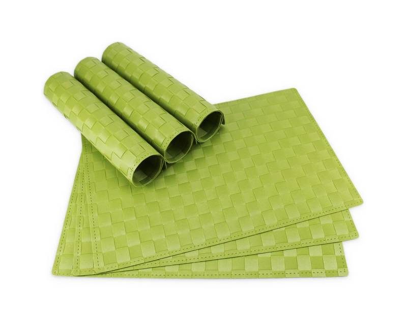 matches21 HOME & HOBBY Platzset Tischsets MODERN 6er Set Hell-grün als Tischuntersetzer, (6-St), Abwaschbare Platzsets als Tischunterlagen für Ess-Tisch Tisch-Deko von matches21 HOME & HOBBY