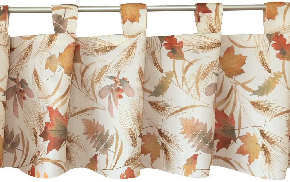 matches21 HOME & HOBBY Scheibengardine Scheiben-Gardine Blätter Herbst bunt mit Schlaufen 32 x 120 cm, Schlaufen (2 St), Kurz-Gardinen als blickdichter Wohnzimmer Vorhang Küchen-Gardine von matches21 HOME & HOBBY