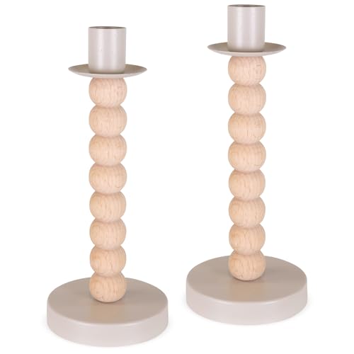 matches21 HOME & HOBBY Stabkerzenhalter 2er Set Holz-Metall Natur-Beige Ø 8 x 20 cm - Moderne Kerzenhalter für Tischdeko matches21 HOME & HOBBY Stabkerzenhalter 2er Set Holz-Metall Natur-Beige Ø 8 x 20 cm - Moderne Kerzenhalter für Tischdeko von matches21 HOME & HOBBY