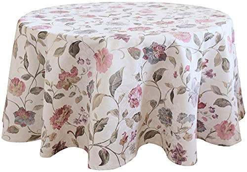 matches21 HOME & HOBBY Tischdecke DANJA Ø 170 cm Florale Ornamente Tischtuch rund edle Landhaus Tischdeko Polyester von matches21 HOME & HOBBY