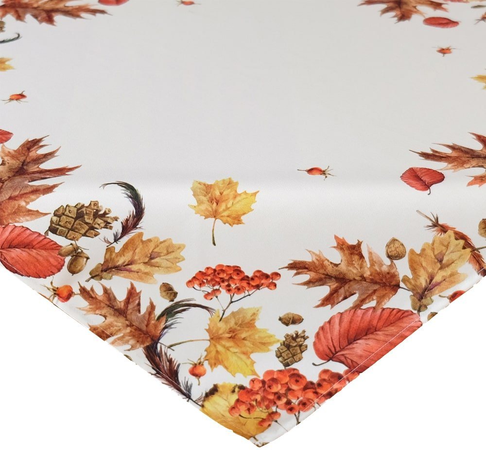 matches21 HOME & HOBBY Tischdecke Tischdecke KYRA Blätterdruck für Herbst Polyester 110 x 110 cm (1-tlg), Pflegeleicht & waschbar bei 30 °C von matches21 HOME & HOBBY