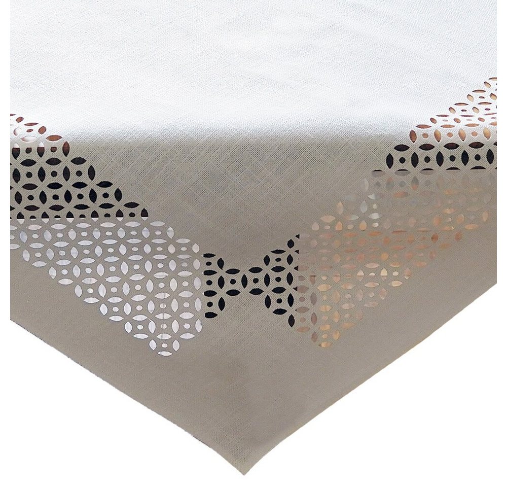 matches21 HOME & HOBBY Tischdecke Tischdecke REA durchbrochene Ornamente Polyester weiß 85 x 85 cm (1-tlg), Pflegeleicht & waschbar bei 30 °C von matches21 HOME & HOBBY