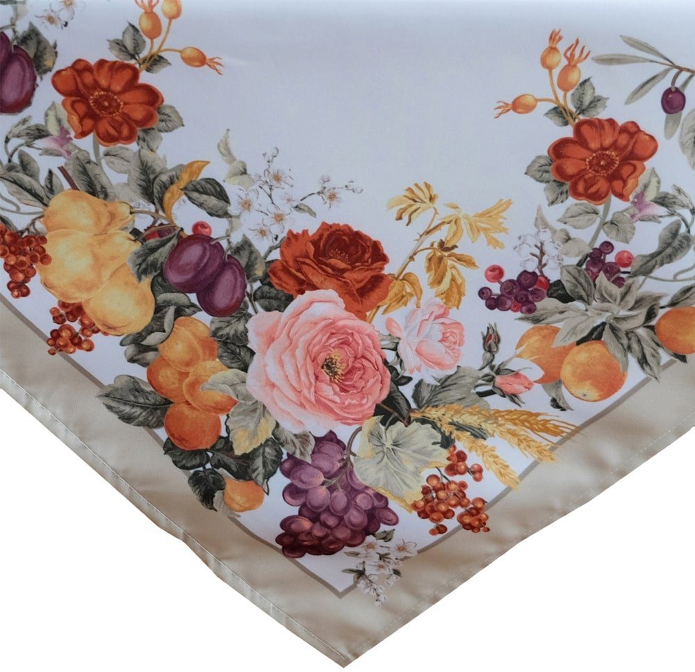 matches21 HOME & HOBBY Tischdecke Mitteldecke herbstliche Rosen Druck bunt 110x110 cm (1-tlg) von matches21 HOME & HOBBY