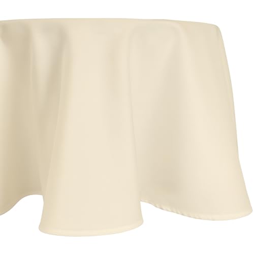matches21 HOME & HOBBY Tischdecke Ø 135 cm für Küche & Esstisch in Cremeweiß - Waschbares Tischtuch mit Lotuseffekt von matches21 HOME & HOBBY