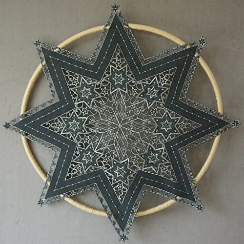 matches21 HOME & HOBBY Tischdecke Selina Ø 60 cm Grau Lochstickerei Silber Stern-Form Mitteldecke Weihnachten Polyester matches21 HOME & HOBBY Tischdecke Selina Ø 60 cm Grau Lochstickerei Silber Stern-Form Mitteldecke Weihnachten Polyester von matches21 HOME & HOBBY
