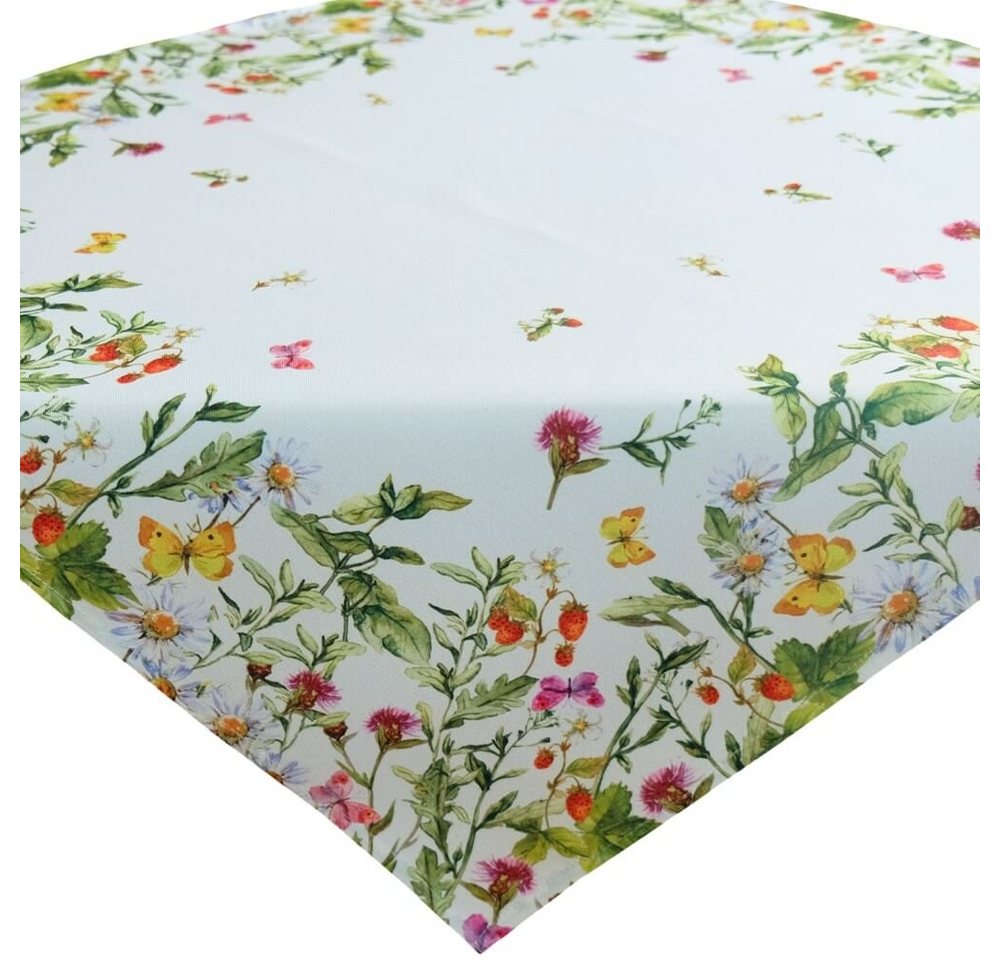 matches21 HOME & HOBBY Tischdecke Tischdecke KIARA Blumendesign Mitteldecke Polyester 85 x 85 cm (1-tlg), Pflegeleicht & waschbar bei 30 °C von matches21 HOME & HOBBY