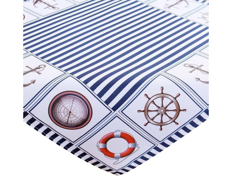 matches21 HOME & HOBBY Tischdecke Tischdecke TERESA maritim Streifen Druck Polyester blau 85 x 85 cm (1-tlg), Pflegeleicht & waschbar bei 30 °C von matches21 HOME & HOBBY