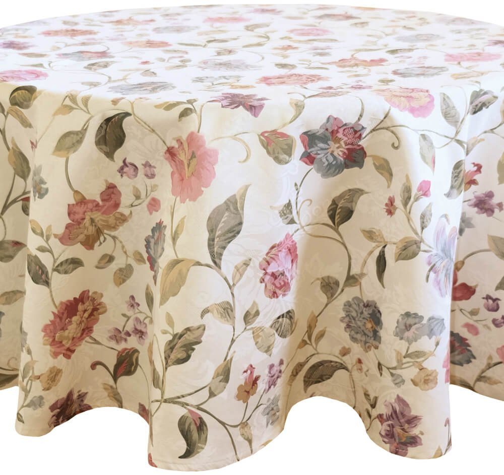 matches21 HOME & HOBBY Tischdecke Tischdecke DANJA florales Muster Landhaus Polyester rund Ø 150 cm (1-tlg), Pflegeleicht & waschbar bei 30 °C von matches21 HOME & HOBBY