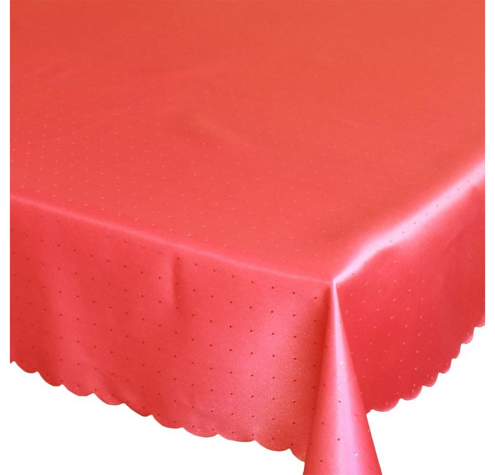 matches21 HOME & HOBBY Tischdecke Tischdecke STELLA Wellenrand einfarbig Polyester rot 110 x 160 cm (1-tlg), Pflegeleicht & waschbar bei 40 °C von matches21 HOME & HOBBY