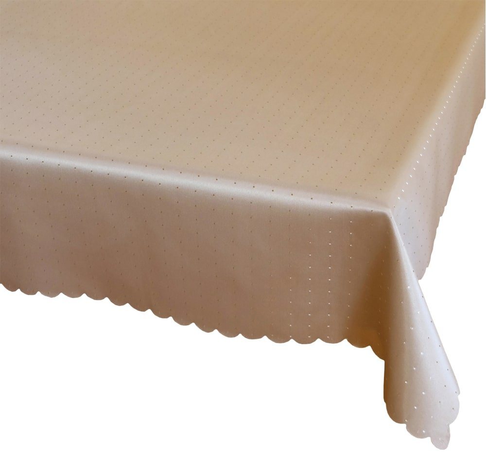 matches21 HOME & HOBBY Tischdecke Tischdecke STELLA Wellenrand einfarbig Polyester braun 130 x 225 cm (1-tlg), Pflegeleicht & waschbar bei 40 °C von matches21 HOME & HOBBY