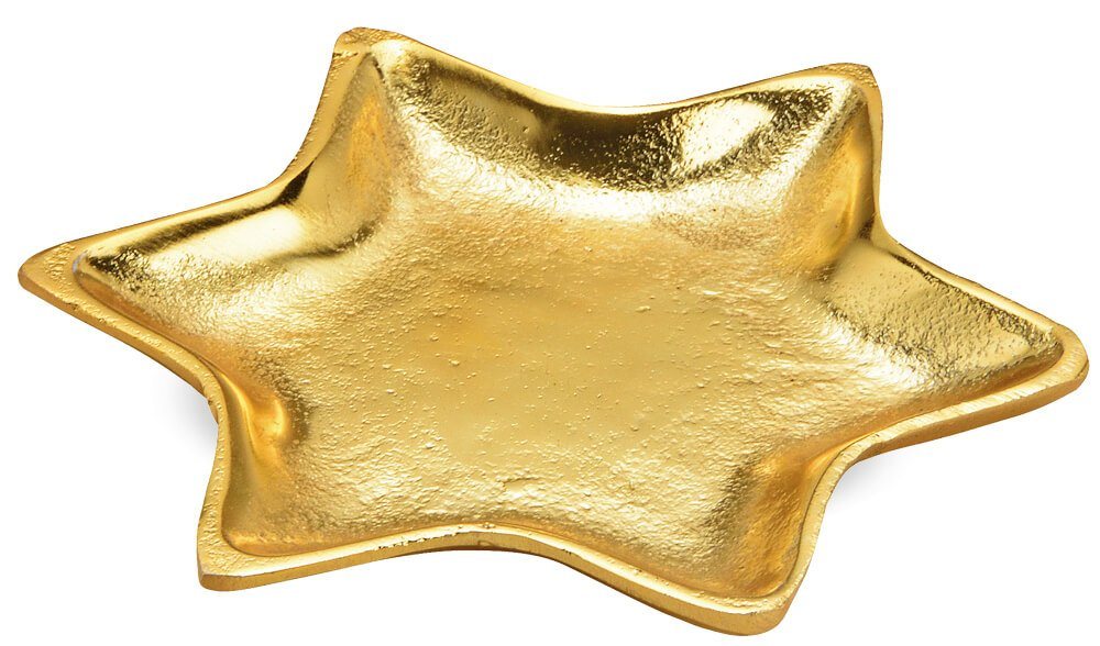 matches21 HOME & HOBBY Vorratsdose Stern Teller Dekoteller sternförmig Weihnachten gold Ø 16 cm, Metall, (1-tlg) von matches21 HOME & HOBBY