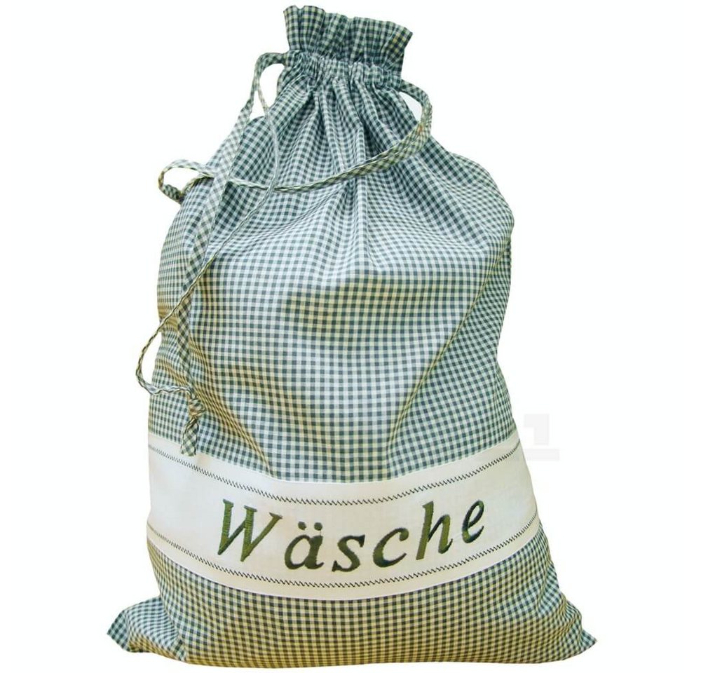 matches21 HOME & HOBBY Wäschesack Wäschesack Landhaus grün weiß 45x65 cm (1 St) von matches21 HOME & HOBBY
