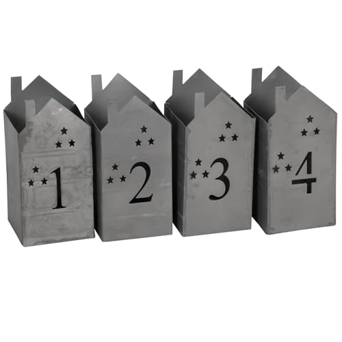 matches21 HOME & HOBBY Windlichter Adventskerzen Lichthäuser aus Eisen Grau - Weihnachtsdeko für Innen als Adventskranz matches21 HOME & HOBBY Windlichter Adventskerzen Lichthäuser aus Eisen Grau - Weihnachtsdeko für Innen als Adventskranz von matches21 HOME & HOBBY