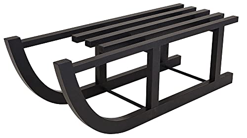 matches21 Holzschlitten Winterdeko Schlitten Weihnachtsdeko Dekoschlitten Holz Minischlitten schwarz 1 STK 60x20x21 cm von matches21 HOME & HOBBY