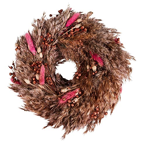 matches21 Hübscher Türkranz Feldblumen Blumenkranz Wandkranz Tischkranz Trockenblumen Natur rosa 1 STK Ø 30 cm von matches21 HOME & HOBBY