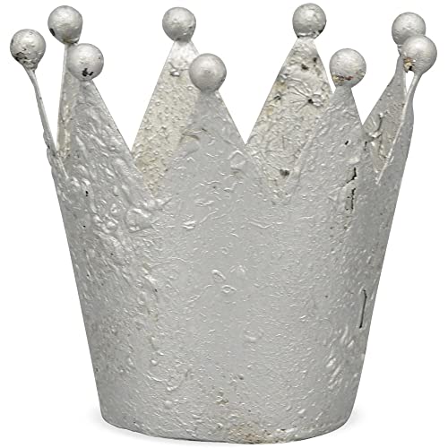 matches21 Krone Dekoaufsteller Windlicht Dekokrone Aufsteller Silberdeko Wohndekoration Metall silber 1 Stk Ø 13x13 cm von matches21 HOME & HOBBY