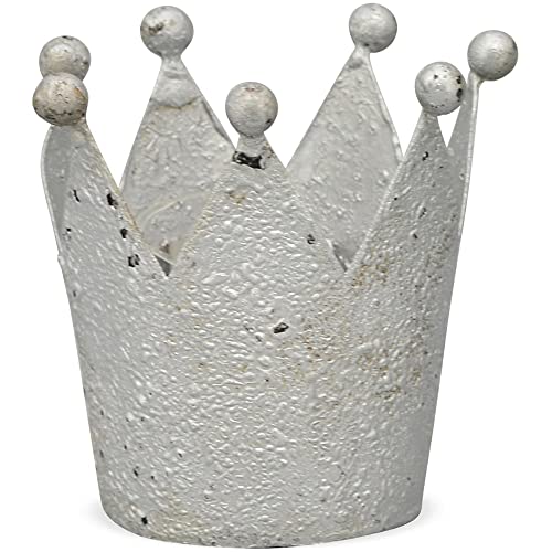 matches21 Krone Dekoaufsteller Windlicht Dekokrone Aufsteller Silberdeko Wohndekoration Metall silber 1 Stk Ø 8x8 cm von matches21 HOME & HOBBY