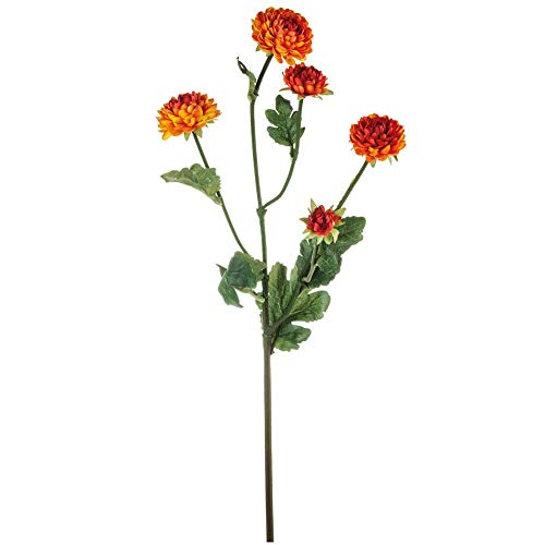 matches21 Mini Chrysantheme Herbstpflanze künstlich Deko Blume Kunstblume Kunstpflanze Herbst Blüte 1 STK - orange von matches21 HOME & HOBBY