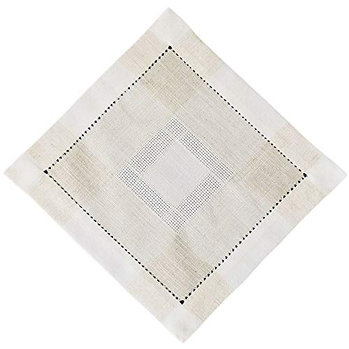 matches21 Mitteldecke Tischwäsche in Leinenoptik wollweiß beige mit Hohlsaum Tischwäsche 35x35 cm - Polyester & Leinen von matches21 HOME & HOBBY