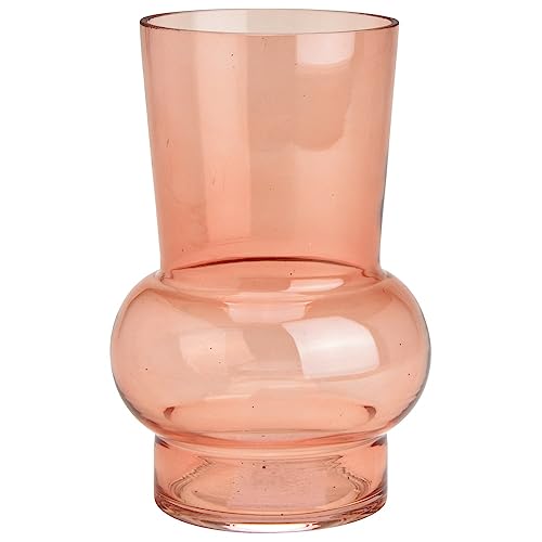 matches21 Moderne Vase Glas für Tischdeko - Glasvase rosa Deko Wohnzimmer - Hübsche Blumenvase modern für Dekoration rosa Ø 12x18 cm von matches21 HOME & HOBBY
