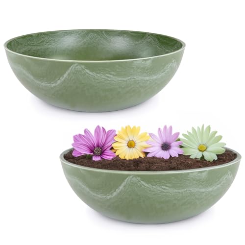 matches21 Pflanzschalen für draußen - 2 Vintage Dekoschalen grün marmoriert als Blumentopf Pflanztopf - Schale in 25 cm als Garten Vogeltränke Balkon-Deko oder Friedhof Grabschale matches21 Pflanzschalen für draußen - 2 Vintage Dekoschalen grün marmoriert als Blumentopf Pflanztopf - Schale in 25 cm als Garten Vogeltränke Balkon-Deko oder Friedhof Grabschale von matches21 HOME & HOBBY