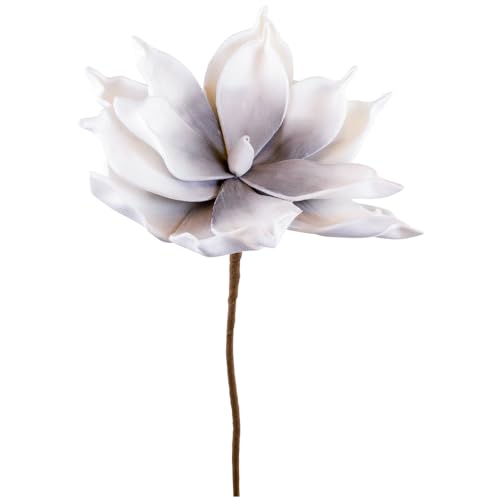 matches21 Schöne künstliche Magnolie aus Schaumstoff - Kunst Blume in grau weiß - Hübsche Hochzeit Pflanzen Deko wie echt Ø 12 x 65 cm von matches21 HOME & HOBBY