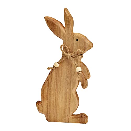 matches21 Standsicherer Osterhase Deko Hase Holz Dekofigur Hasenfigur Osterdeko Ostern Frühlingsdeko Natur 10x22x2 cm von matches21 HOME & HOBBY