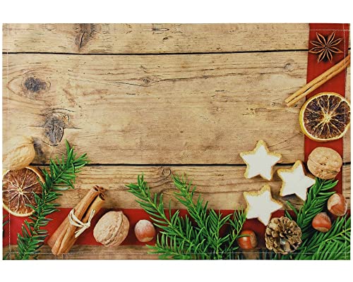 matches21 Stoff Tischset als abwaschbares Platzdeckchen - Platzset in 45 * 30 cm mit Weihnachten Gewürze - Waschbare Textil Esstisch Unterlage als Tischdeko auch für Wohnzimmer von matches21 HOME & HOBBY